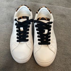 Jcrew leather with hair calf back tab Saturday sneaker